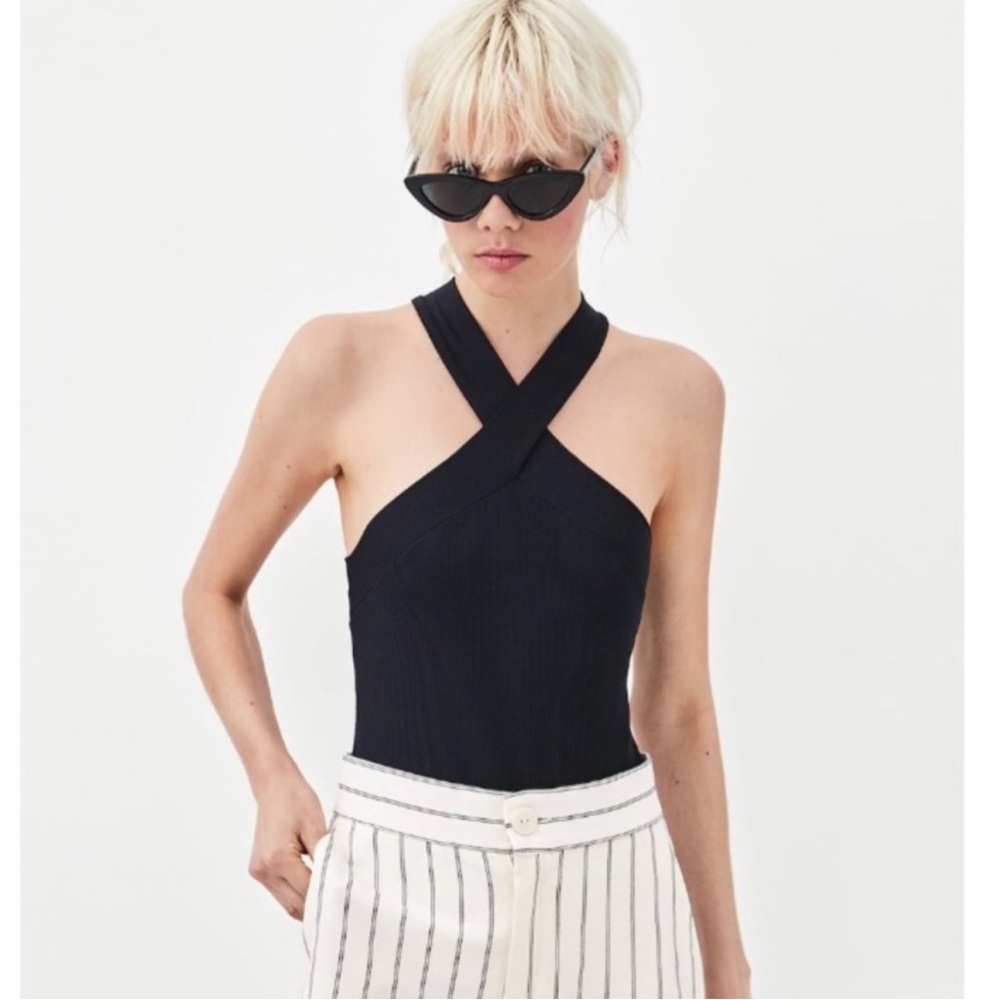 Zara Ribbed White tank top NWT